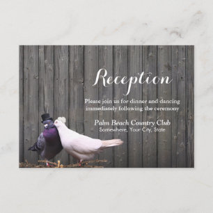 Rustieke schuur hout liefde vogels huwelijksrecept informatiekaartje