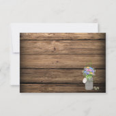 Rustieke schuur hout Mason Jar Lights RSVPs RSVP Kaartje (Achterkant)