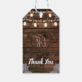 Rustieke schuur hout & Mason Jars bruiloft gunst Cadeaulabel (Voorkant)