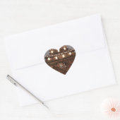Rustieke schuur hout & Mason Jars bruiloft gunst Hart Sticker (Envelop)