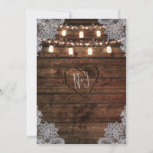 Rustieke schuur hout & Mason Jars Verloving Shower Kaart (Achterkant)