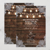 Rustieke schuur hout & Mason Jars Verloving Shower Kaart (Voorkant / Achterkant)