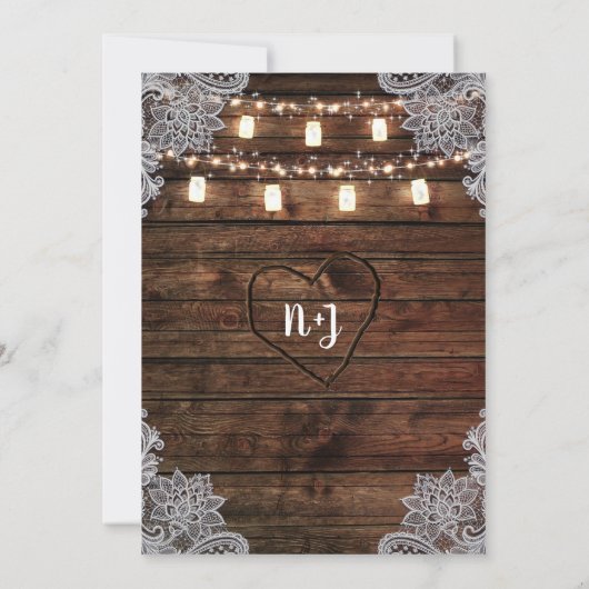 Rustieke schuur hout & Mason Jars Vrijgezellenfees Kaart (Achterkant)