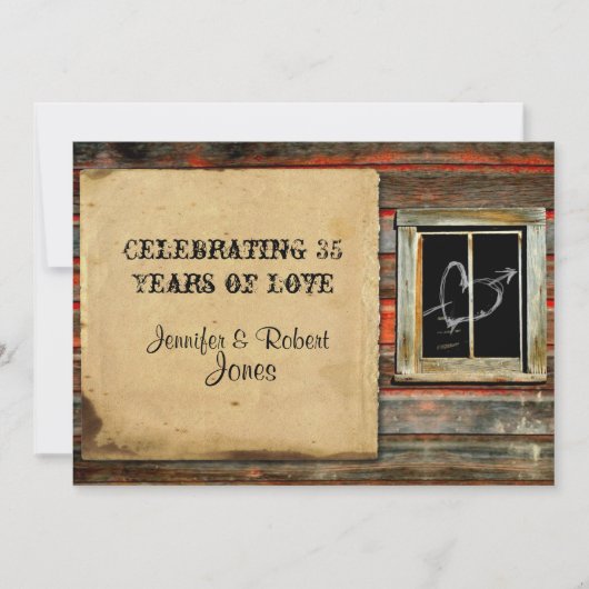 Rustieke schuur hout met Graffiti Hart Jubileum Kaart (Voorkant)
