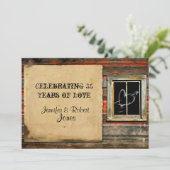 Rustieke schuur hout met Graffiti Hart Jubileum Kaart (Staand voorkant)
