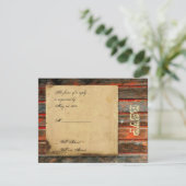 Rustieke schuur hout met Graffiti Heart Response K RSVP Kaartje (Staand voorkant)