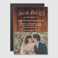 Rustieke schuur hout monogram foto Save the Date