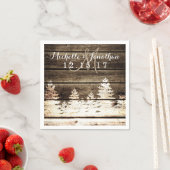 Rustieke schuur hout pijnbomen winter bruiloft ser servet (Insitu)