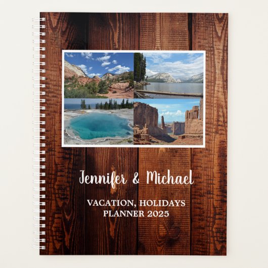 Rustieke schuur hout reizen vakantie foto collage planner (Voorkant)