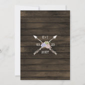 Rustieke schuur hout sappige gewei bruiloft kaart (Achterkant)
