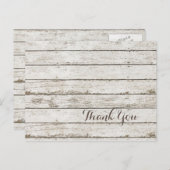 Rustieke  schuur hout schuur bruiloft dank u briefkaart (Voorkant / Achterkant)