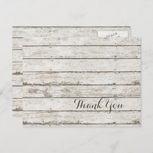 Rustieke schuur hout schuur bruiloft dank u briefkaart (Voorkant / Achterkant)