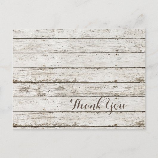 Rustieke  schuur hout schuur bruiloft dank u briefkaart (Voorkant)