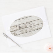 Rustieke  schuur hout schuur bruiloft dank u ovale sticker (Envelop)