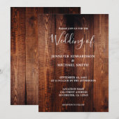 Rustieke schuur hout script land bruiloft kaart (Voorkant / Achterkant)