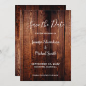 Rustieke schuur hout script land Save the Date Kaart (Voorkant / Achterkant)