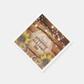 Rustieke Schuur Hout String Lichten Zonnebloemen Servet (Hoek)