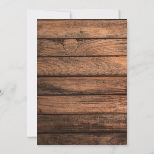 Rustieke schuur hout String Lights & Lace Land Save The Date (Achterkant)