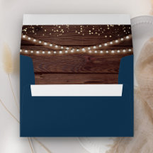 Rustieke Schuur Hout String Lights Navy Blue Weddi
