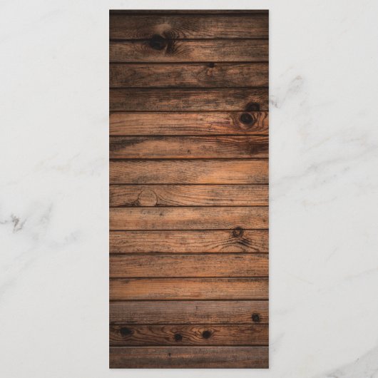 Rustieke schuur hout string verlichting & kant bru menu (Achterkant)