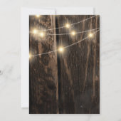 Rustieke schuur hout string verlichting land bruil kaart (Achterkant)