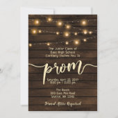 Rustieke schuur hout String verlichting Prom Kaart (Voorkant)