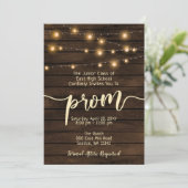 Rustieke schuur hout String verlichting Prom Kaart (Staand voorkant)