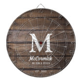 Rustieke schuur hout textuur familie Monogram Dartbord (Voorkant)