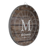 Rustieke schuur hout textuur familie Monogram Dartbord (Voorkant Links)