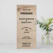 Rustieke schuur hout typografie landelijke land br programmakaart (Staand voorkant)