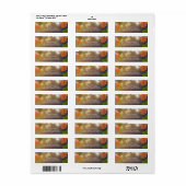 Rustieke schuur hout val bladeren en string lichte etiket (Full Sheet)