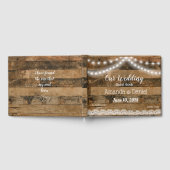 Rustieke schuur hout verlichting kant bruiloft gastenboek (Volledig)