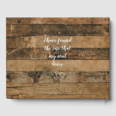 Rustieke schuur hout verlichting kant bruiloft gastenboek (Achterkant)