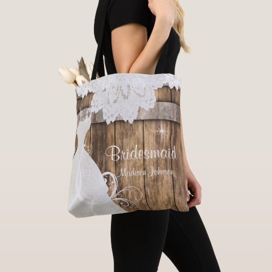Rustieke schuur hout Vrijgezellenfeest ontwerp Tote Bag (Dichtbij)
