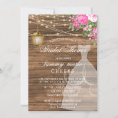 Rustieke schuur hout Vrijgezellenfeest - Roze Kaart (Voorkant)