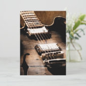 Rustieke schuur hout western countrymuziek gitaar kaart (Staand voorkant)