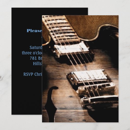 Rustieke schuur hout western countrymuziek gitaar kaart (Voorkant / Achterkant)