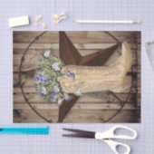 rustieke schuur hout wilde bloem cowboy western st tissuepapier (Craft)