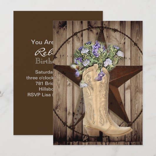 rustieke schuur hout wilde bloem Western land cowb Kaart (Voorkant / Achterkant)