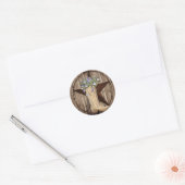 rustieke schuur hout wilde bloem Western land cowb Ronde Sticker (Envelop)