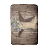 rustieke schuur hout wilde bloem western ster cowg badmat (Voorkant Verticaal)