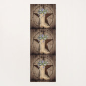 rustieke schuur hout wilde bloem western ster cowg yogamat (Achterkant)