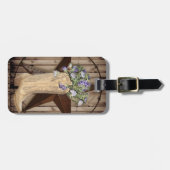 rustieke schuur hout wilde bloem westerse country  bagagelabel (Voorkant horizontaal)
