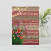 Rustieke schuur hout Wildflower Vrijgezellenfeest  Kaart (Staand voorkant)