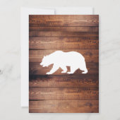 Rustieke Schuur Hout & Wit Beer Baby shower Kaart (Achterkant)