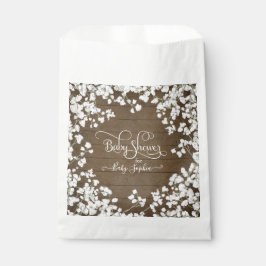 Rustieke schuur hout wit Boho bloemig Baby shower Bedankzakje
