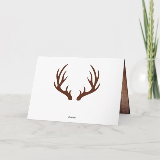 Rustieke schuur hout & witte herten gewei Dank u Bedankkaart (Achterkant)