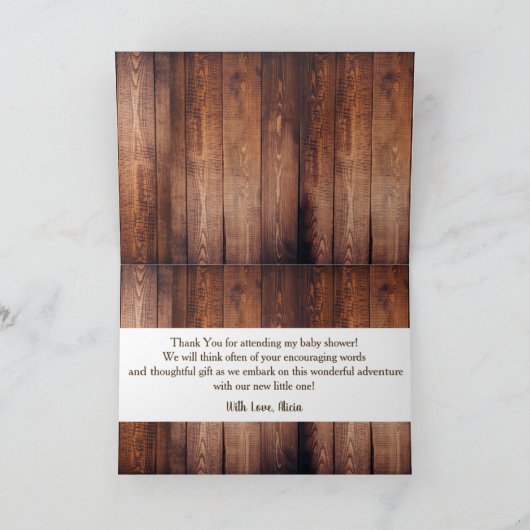 Rustieke schuur hout & witte herten gewei Dank u Bedankkaart (Binnen)