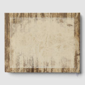 Rustieke schuur hout zonnebloem bruiloft gastenboek (Achterkant)