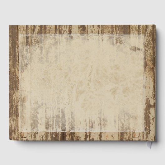 Rustieke schuur hout zonnebloem bruiloft gastenboek (Achterkant)